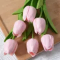 Variété de fleurs artificielles mini tulipe PU, décor floral rose pour mariage maison. - Rose Bonbon