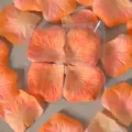 Pétales de rose artificiels pour décoration de mariage, fleurs fausses de proposition - Jaune Orangé