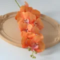 Fausse fleur bouquet d'orchidée Phalaenopsis artificielle 9 têtes orange déco maison accessoire - Orange n° 2