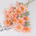Beautiful orange silk daisy bouquet for autumn wedding and home floral decoration - 6-Head Sun Daisy / Bright Orange