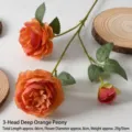 Branche de pivoine artificielle à 3 têtes orange foncé pour décorations de mariage et maison - Renoncule 3 Têtes / Orange Foncé