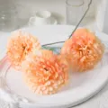 Vibrant orange artificial carnation flowers for wedding bouquets and home decor variant - Wealth Peony / 3-Head / Orange