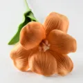 Tête de fleur d'hibiscus artificielle orange pour décoration de mariage et maison - Tête de Fleur Unique / Brownie Caramel