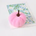 Decoration de citrouille en velours rose mignon ornement pour feete de vacances d'automne - Rose