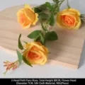Branche de rose de Paris artificielle à 3 têtes dégradé orange-jaune pour la maison - Petite rose de Paris à 3 têtes / Orange