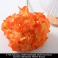 Hortensia orange artificiel décoratif à 5 branches pour mariage et décoration - Hortensia à 5 Fourches / Orange
