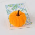 Décoration de citrouille floquée simulée pour la maison d'Halloween et de Thanksgiving. - Orange Vif
