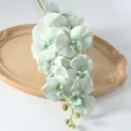 Fausse Fleur Artificielle Orchidee Phalaenopsis 9 Tetes Vert Clair Maison Decoration - Centre Vert