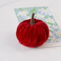 Ornement de citrouille floqué rouge Décoration Halloween Action de grâce Mini Velours - Rouge de Noël