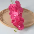 Branche de fleur d'orchidée phalaenopsis artificielle rose déco mariage maison, 9 têtes - Rouge rosé n° 2