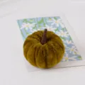 Ornement de décoration de citrouille en velours floqué pour l'automne et Halloween. - Vert Brun