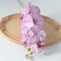 Fausse orchidée Phalaenopsis 9 têtes bouquet de fleurs artificielles pour mariage maison SKU - Violet Clair N°1