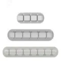Variantes d'organisateur de câble en silicone, 3 5 7 fentes support de bureau pince gris. - Organisateur de câbles à 7 trous / Blanc