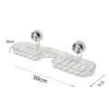 Transparent suction cup shower caddy bathroom faucet shelf wall mounted storage rack - Transparent Silver