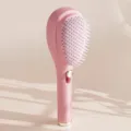 Spazzola per capelli con cuscino retrattile rosa, pettine da massaggio portatile districante quotidiano. - Pettine retrattile (rosa)