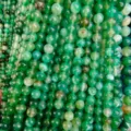 Perles en agate rubanée verte perles rondes en vrac pour fabrication de bijoux DIY. - 4mm / Agate Rubanée Verte