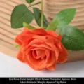Rose artificielle orange Aisha, hauteur 50 cm, tissu filé pour décoration intérieure - Rose Elisa / Orange