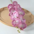 Fausse branche d'orchidée Phalaenopsis artificielles 9 têtes bouquet floral pour décoration. - Violet clair n° 3