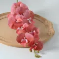 Fausse orchidée Phalaenopsis 9 têtes bouquet de fleurs déco mariage maison accessoire - Rose poudré nº 1