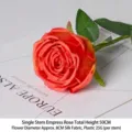 Élégante rose artificielle en soie orange, hauteur 50 cm pour mariage et décoration intérieure - Rose Impériale / Orange