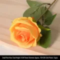 Tige unique de rose de soie artificielle orange pour mariage et décoration 51cm - Petite Rose de Paris / Orange