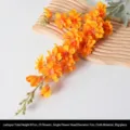 Branche de delphinium artificiel orange vif avec 23 fleurs pour mariage et maison - Delphinium / Orange
