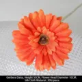 Fleur de gerbera artificielle orange réaliste pour mariage et décoration maison 55cm - Gerbera / Orange