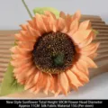 Tige de tournesol orange artificielle pour décorations de mariage et de maison - Nouveau tournesol / Orange Clair