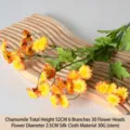 Fleurs de camomille artificielles orange avec pétales en soie pour la décoration - Camomille / Orange