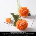 Branche de renoncule artificielle orange en soie pour décoration maison et mariage - Renoncule / Orange