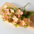 Bouquet d'hortensias sauvages artificiels orange de 30 cm pour décoration maison et mariage - Hortensia sauvage / Orange