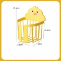 Cesta de almacenamiento de pared de pato lindo organizador de baño estante de plástico - Cesta de Almacenamiento Redonda / Amarillo