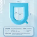 Waterproof EVA toilet seat cushion, U-shaped washable toilet cover for all seasons. - Blue