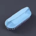 Multifunctional blue plastic cleaning brush with soft white bristles and ergonomic handle - Flat Brushes / Blue