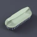 Multi-functional cleaning brush with soft white bristles and a light green plastic handle - Flat Brushes / Light Green
