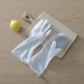 Weiße Silikon Spülhandschuhe mit integrierter Bürste für die Küchenreinigung Haushaltswaren - Einheitsgröße / Magische Bürstenhandschuhe - Grau