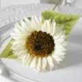 Fausse fleur de tournesol artificielle blanche pour decoration de bureau maison display - Blanc