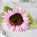 Variante de tournesol artificiel rose déco maison bureau fleur en tissu avec belle tige - Rose