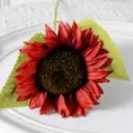 Fausse Fleur De Tournesol Rouge Artificielle Décoration De Table Bureau Maison Seule Tige - Rouge