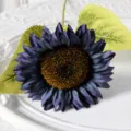 Tournesol violet foncé artificiel de style européen pour décoration de bureau à domicile. - Bleu foncé