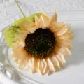 Tournesol artificiel fausse fleur pour décoration d'intérieur centre de table réaliste - Champagne
