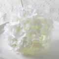 White artificial hydrangea flower head on a stem for wedding and home decoration - White
