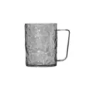 Grey transparent textured mouthwash cup with metal handle for daily use main view - Transparent Gray