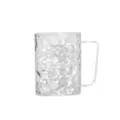 Transparent hammered toothbrush cup with square handle for bathroom decor simple style 1pc - Clear