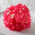 Kunstmatige levendig roze hydrangea bloemhoofd voor bruiloften en huisdecoraties - Rozerood