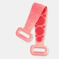 Silicone back scrubber pink long exfoliating body strap with handles for daily shower bath use - 60CM / Pink