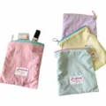 Pastel zipper cosmetic pouch for portable travel makeup storage, aesthetic color block storage bag. - Fresh Green