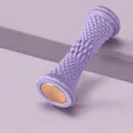 Purple foot massage roller with textured spikes for deep tissue plantar fasciitis relief. - OPP Bag / Purple