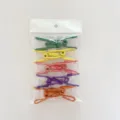 Colorful metal clothespins set, assorted multi-color metal wire clothes clips in a clear bag. - Colorful