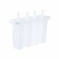 4-Kavität selbstgemachte Plastik Eisförmchen klare Eis am Stiel Form für Kinder DIY Küche - Quadratisch 4-Raster / 4 Stück/Packung / Weiß